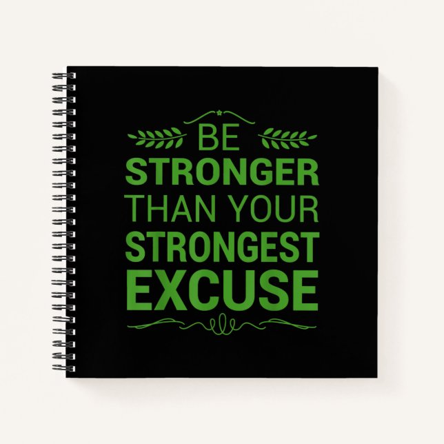 Carnet Be Stronger Than Strongest Excuse Funny Gym (Devant)