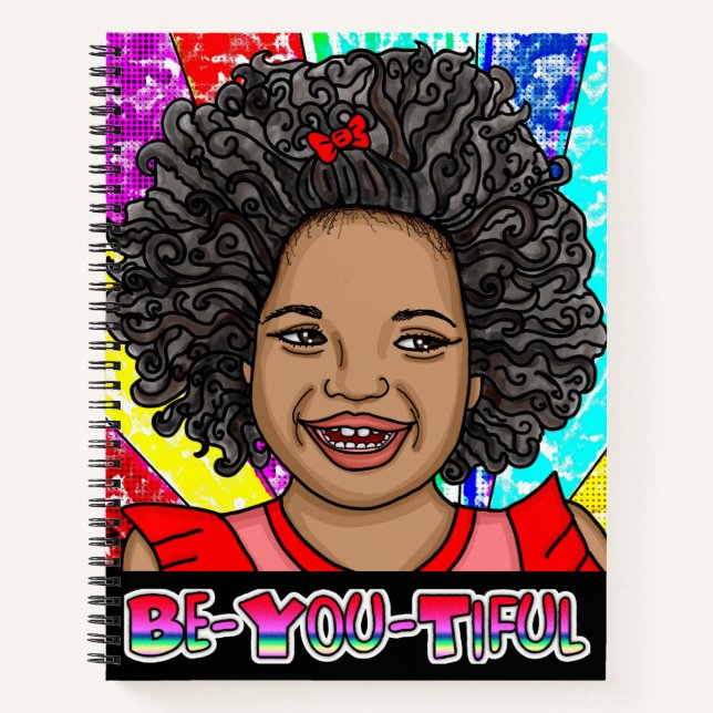 Carnet Be-You-Tiful Petite Fille Rire Pop Art (Devant)