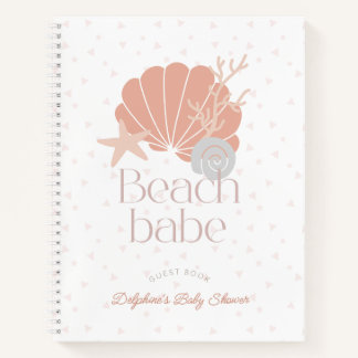 Carnet Beach Babe Seashell Pink Baby Shower Guest Book