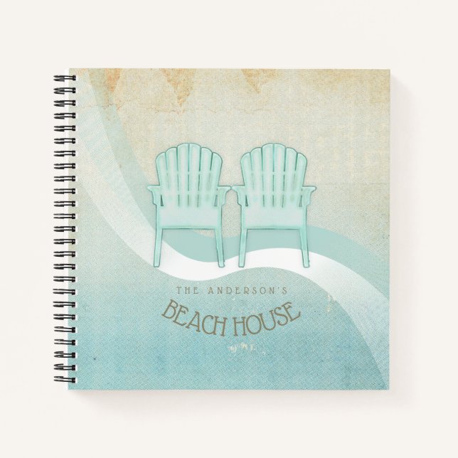 Carnet Beach House Adirondack Chaises Aqua Blue ID623 (Devant)