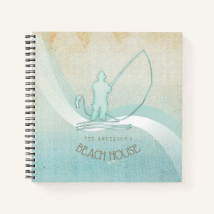 Carnet Beach House Pêcheur nautique Aqua Blue ID623