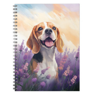Carnet Beagle dans le champ Lavender