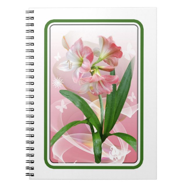 Carnet Beau Amaryllis Floral À Thème Floral (Devant)
