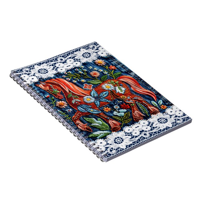 Carnet Beau Cheval Brodé (Côté Droit)