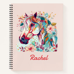 Carnet Beau cheval coloré