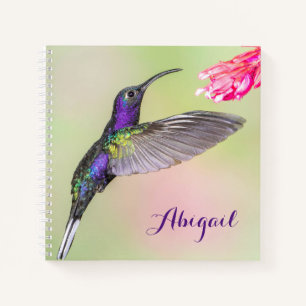 Carnet Beau colibri pourpre personnalisé