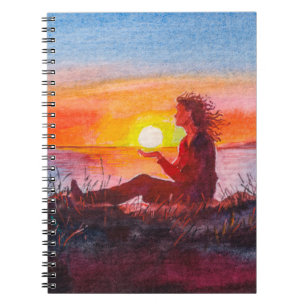 Carnet Beau coucher de soleil sur l'océan. Portrait de la