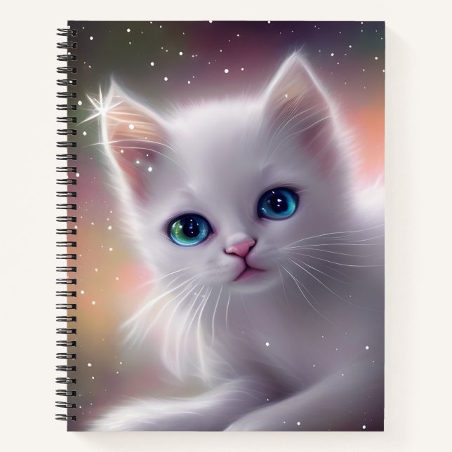 Carnet Beau Imaginaire blanc Fluffy Chat (Devant)