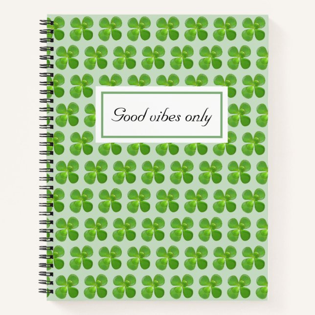 Carnet Beau Jade Tree Feuilles verts sur vert clair (Devant)
