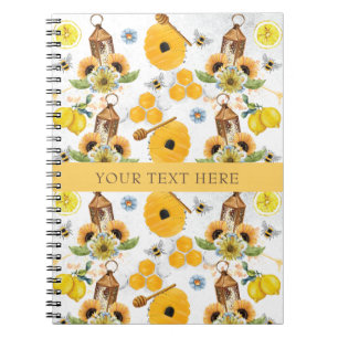 Carnet Beau Jardin Bee Motif de tournesol