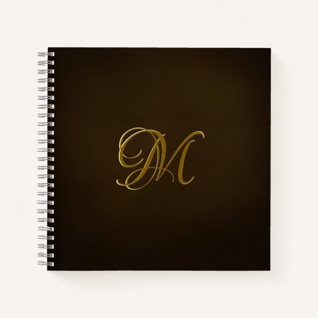 Carnet Beau Monogramme Embossé Faux Antique (Devant)