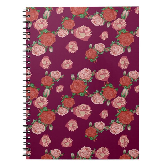Carnet beau motif de fleurs (Devant)
