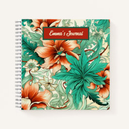 Carnet Beau nom personnalisé Floral