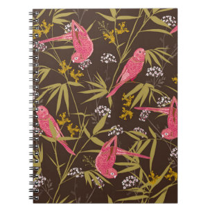 Carnet Beau perroquet à main dans la forêt de Bamboo