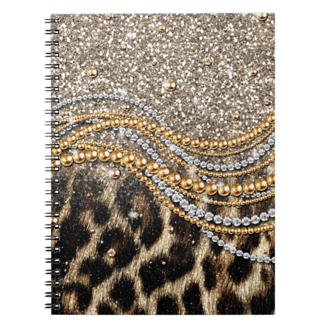Carnet Beau Poster de animal tendance Leopard Faux (Devant)
