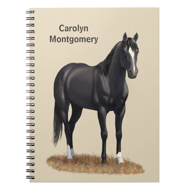 Carnet Beau Stallion Cheval du Quartier Noir (Devant)
