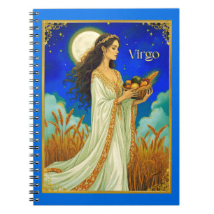 Carnet Beauté du zodiaque de la Vierge sous un ciel noctu