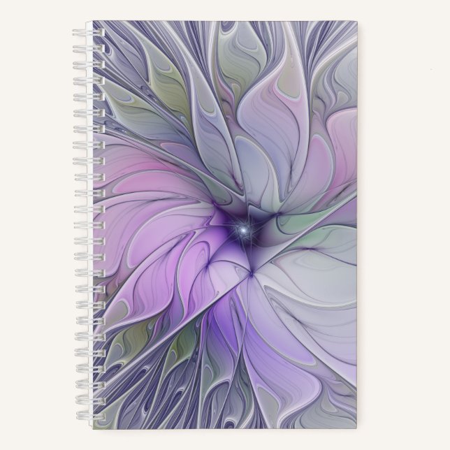 Carnet Beauté étonnante Fleur d'art Abstrait fractal mode (Recto)