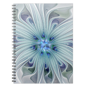 Carnet Beauté florale Abstraite moderne Blue Pastel Flowe