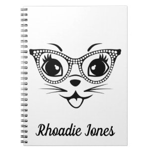 Carnet Beautiful Black and White Cute cat