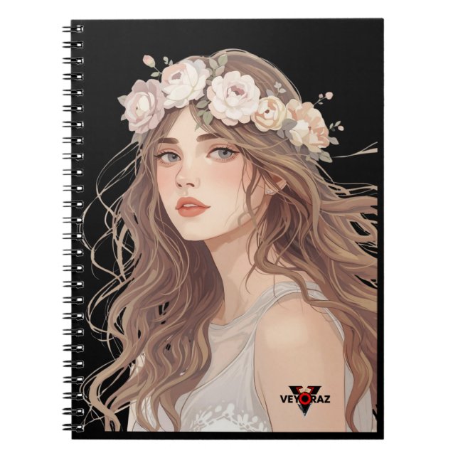 Carnet Beautiful Floral Anime Girl – Soft Pastel Aesthe (Devant)