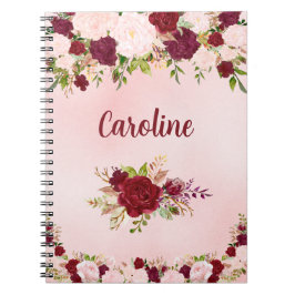 Carnet Beautiful Red & Pink Roses Personalized