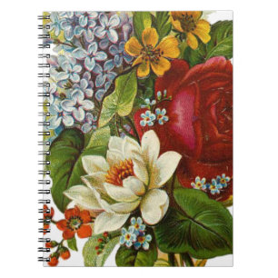 Carnet Beautiful Romantic Summer Bouquet with Red Rose