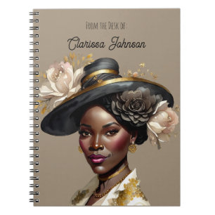 Carnet Beautiful Woman of Color in Vintage Hat