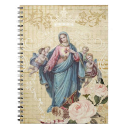 Carnet Bébé béni par cru Jésus de Vierge Marie floral