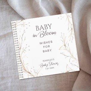 Carnet Bébé Boho Neutre en Fleur Vœux pour Bébé