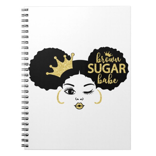 Carnet Bébé Brown de sucre en noir et or (Devant)