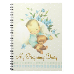 Carnet Bébé dormant Vintage personnalisé