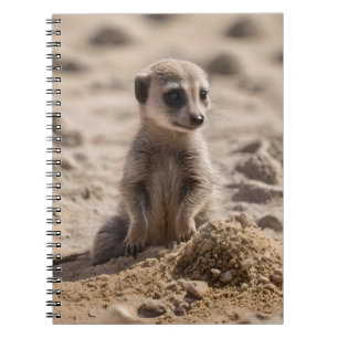 Carnet Bébé Meerkat Jouant Dans Le Sable,