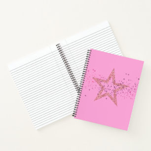 Carnet Bébé rose pailleté étoile jolie