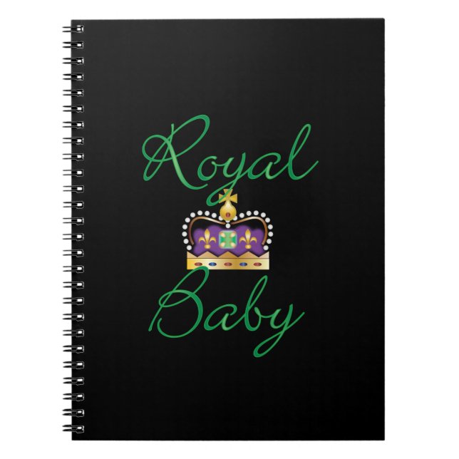 Carnet Bébé royal avec pourpre et couronne or (Devant)