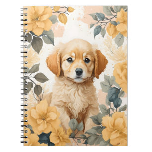 Carnet Bébés mignons animaux Golden Retriever Puppy