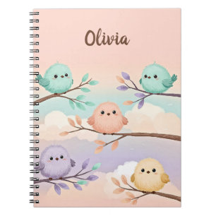 Carnet Bébés oiseaux dodus et mignons sur des branches