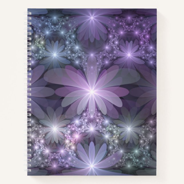 Carnet Bed of Flowers Trendy Shiny Abstract Fractal Art (Devant)