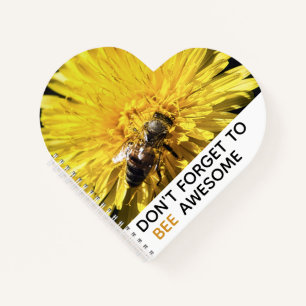 Carnet Bee fantastique abeille inspirante sur le pissenli