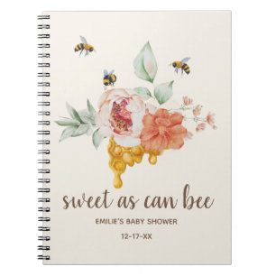 Carnet Bee Floral Honeycomb Baby shower invité