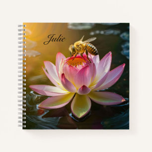 Carnet Bee on Lotus Flower Personnalisé