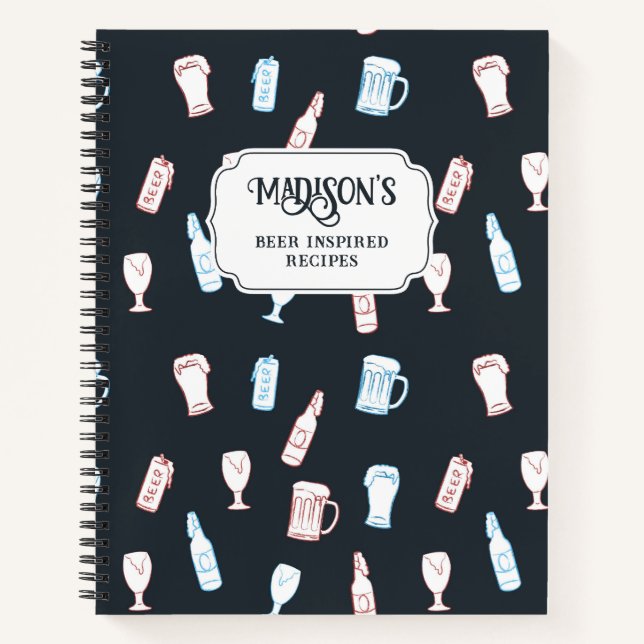 Carnet Beers Rustic Hand Drawn Whimsical Beer Recipe (Devant)