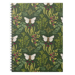 Carnet Bees and Foliage Spiral Notebook