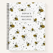 Bees Motif Blank own Cookbook Recette pour écrire