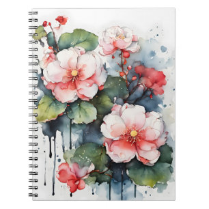 Carnet Bégonia - Fleurs aquarelle