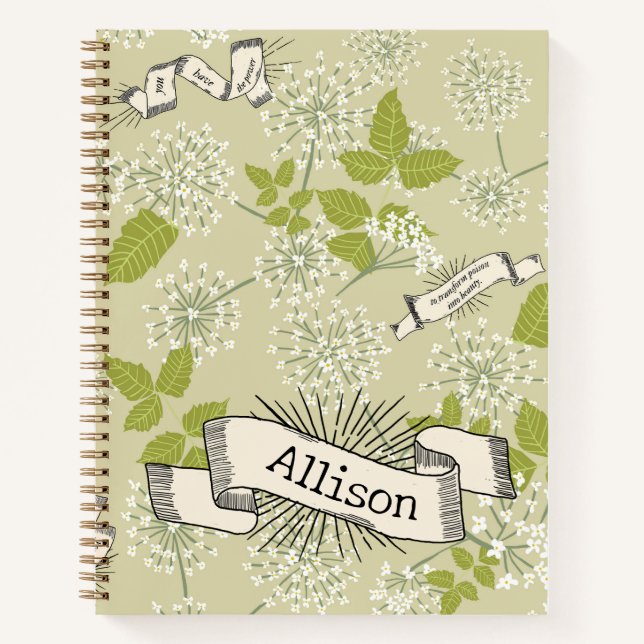 Carnet BEIGE Ivy Cicuta (Devant)