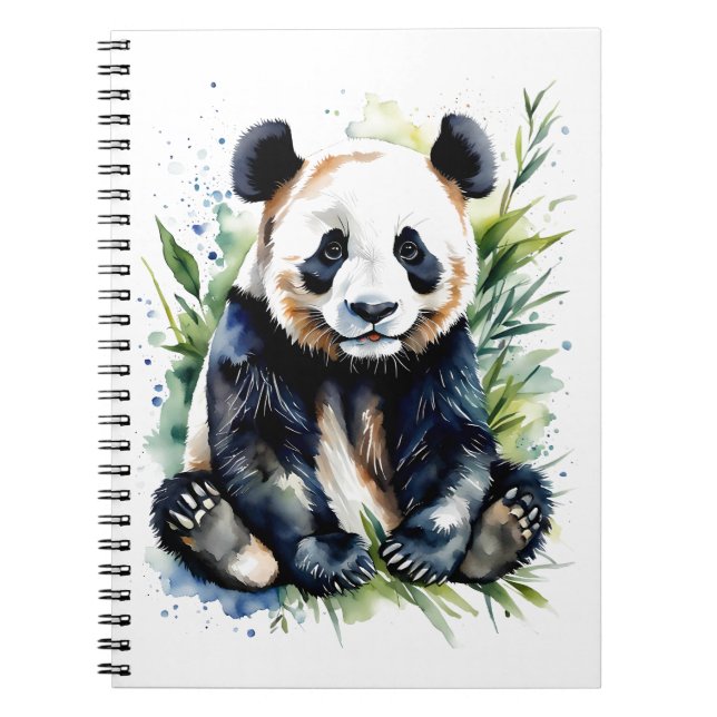 Carnet Belle aquarelle Panda Bear (Devant)