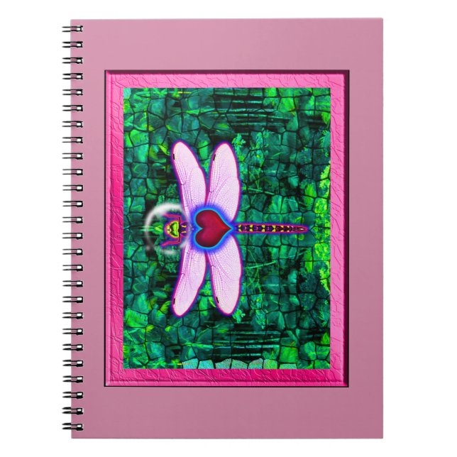 Carnet Belle Artwor encadrée "Crackel Framed Dragonfly" (Devant)