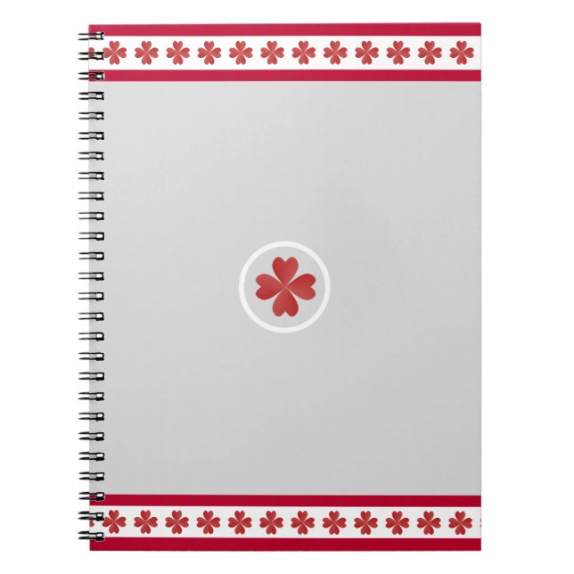Carnet Belle Bourgogne Motif de coeur (Devant)