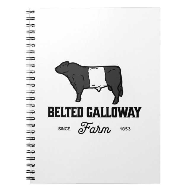 Carnet Belle ceinture de Vache Galloway badge rond ou con (Devant)